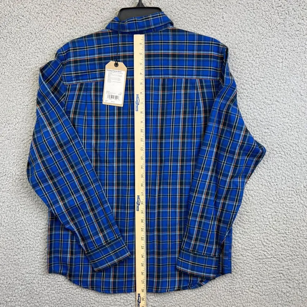 PrAna Mens Shirt Blue Dolberg Flannel Shirt Plaid Button Up Organic‎ Cotton Sz S